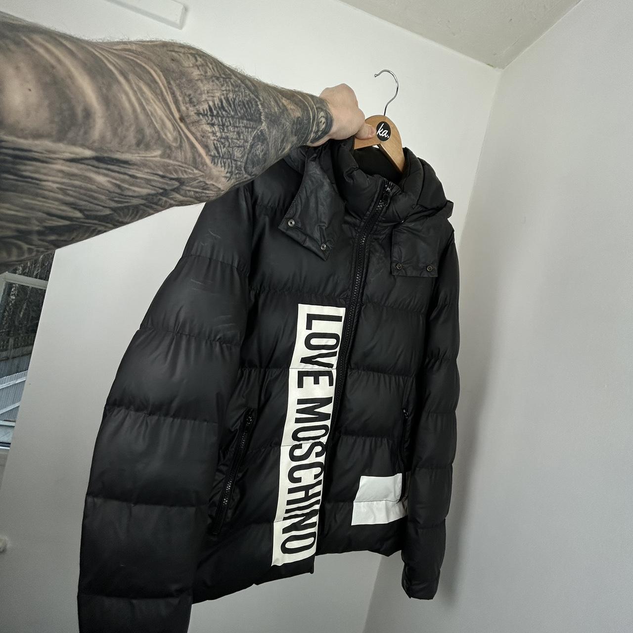 Moschino Designer Puffer Jacket (Black/White)