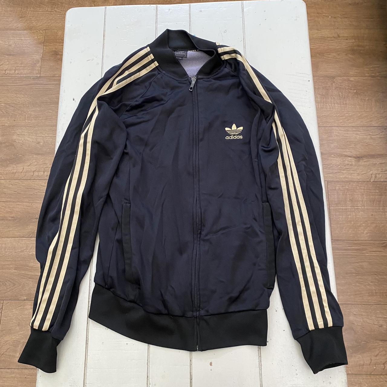 Adidas Men's Black and Gold Jacket | Depop