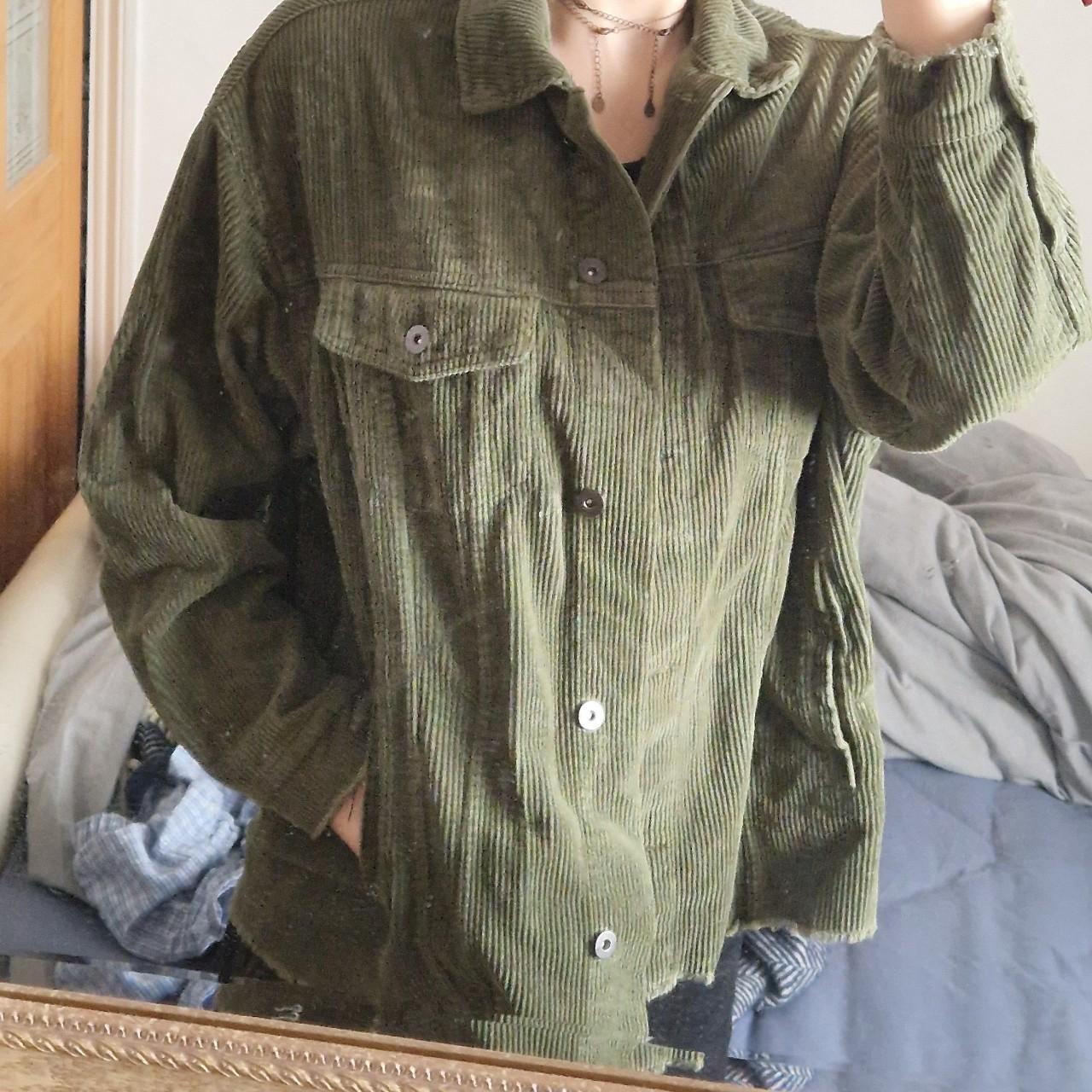 slightly cropped green frayed zara jacket Depop