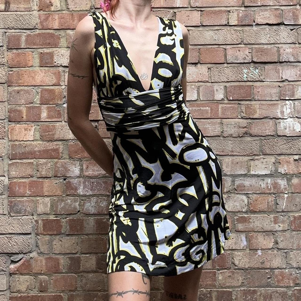 Sickening MISS SIXTY graffiti dress Size XS Depop