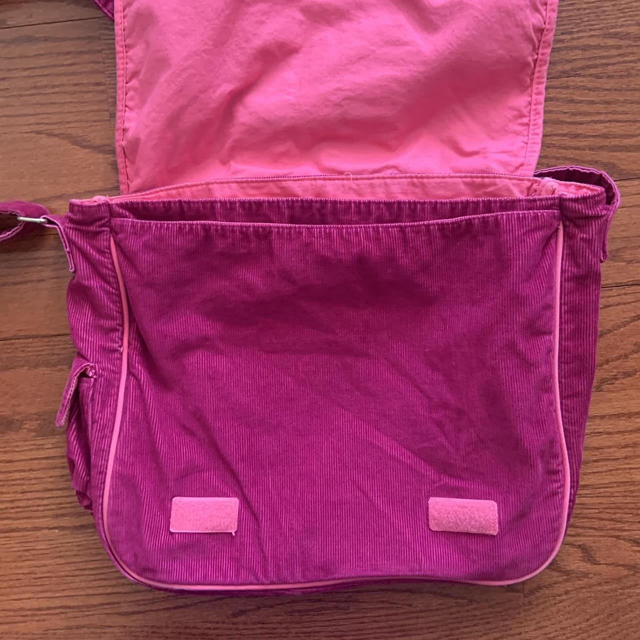 fuchsia pink corduroy messenger bag! older maybe... Depop
