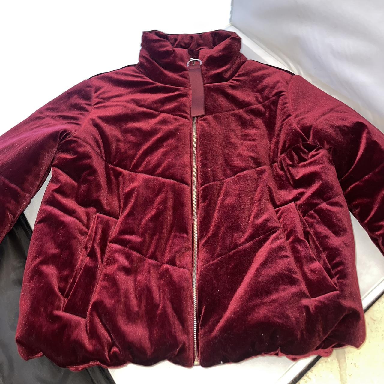 Red clearance velvet puffer