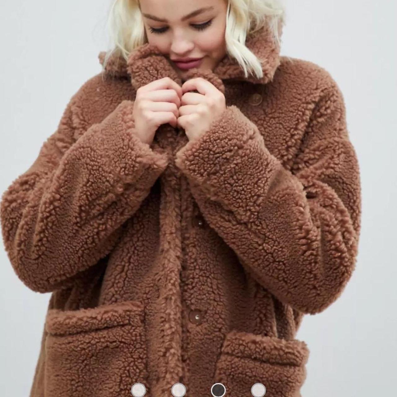 Monki teddy hoodie hotsell