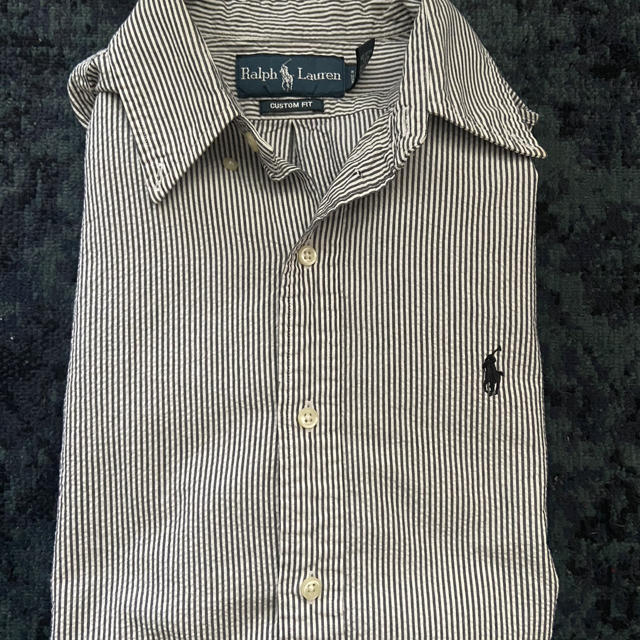 Ralph Lauren Men's White and Blue Shirt | Depop