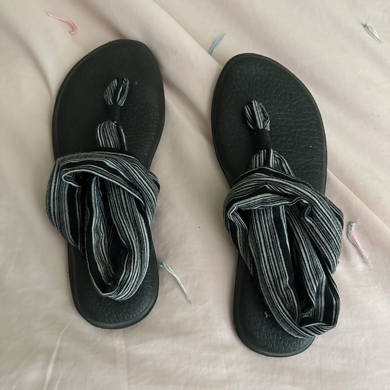 Sanuk  Yoga Sling 2 Stripe Sandals In good - Depop