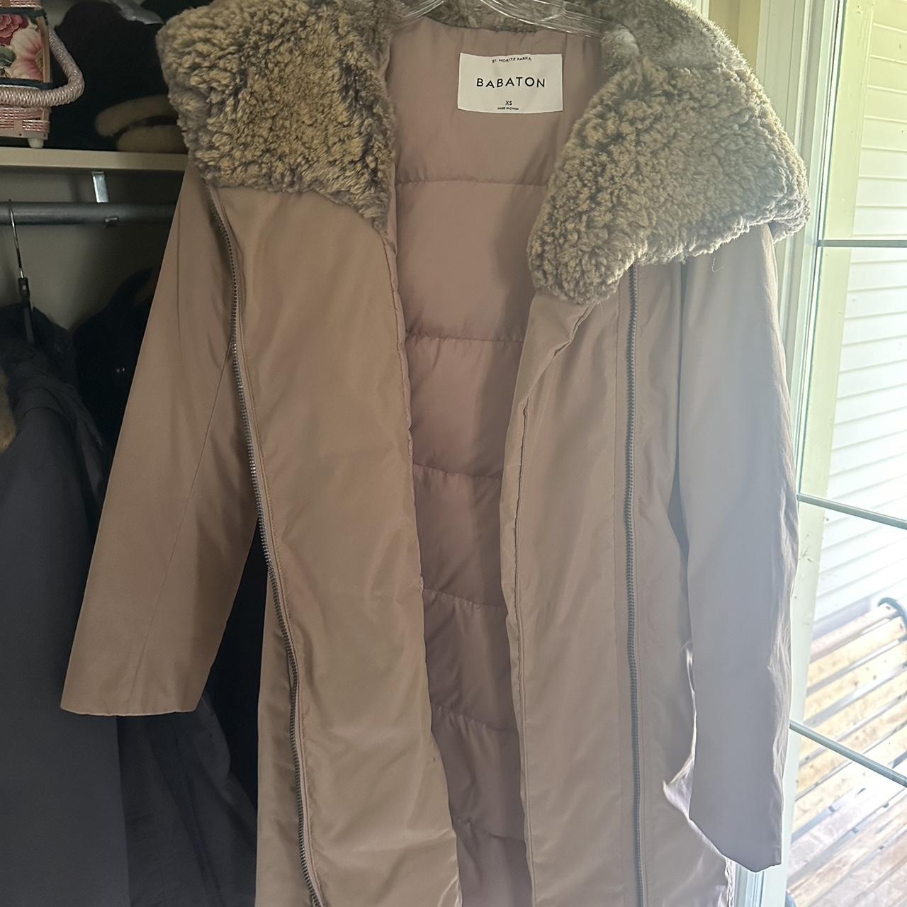 Aritzia Babaton st moritz parka in tan size XS Depop