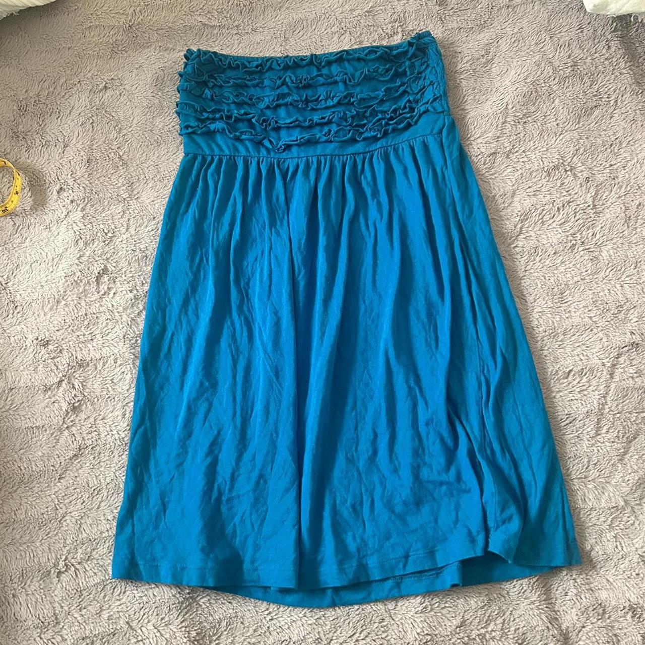 Blue y2k tube top dress size m - Depop