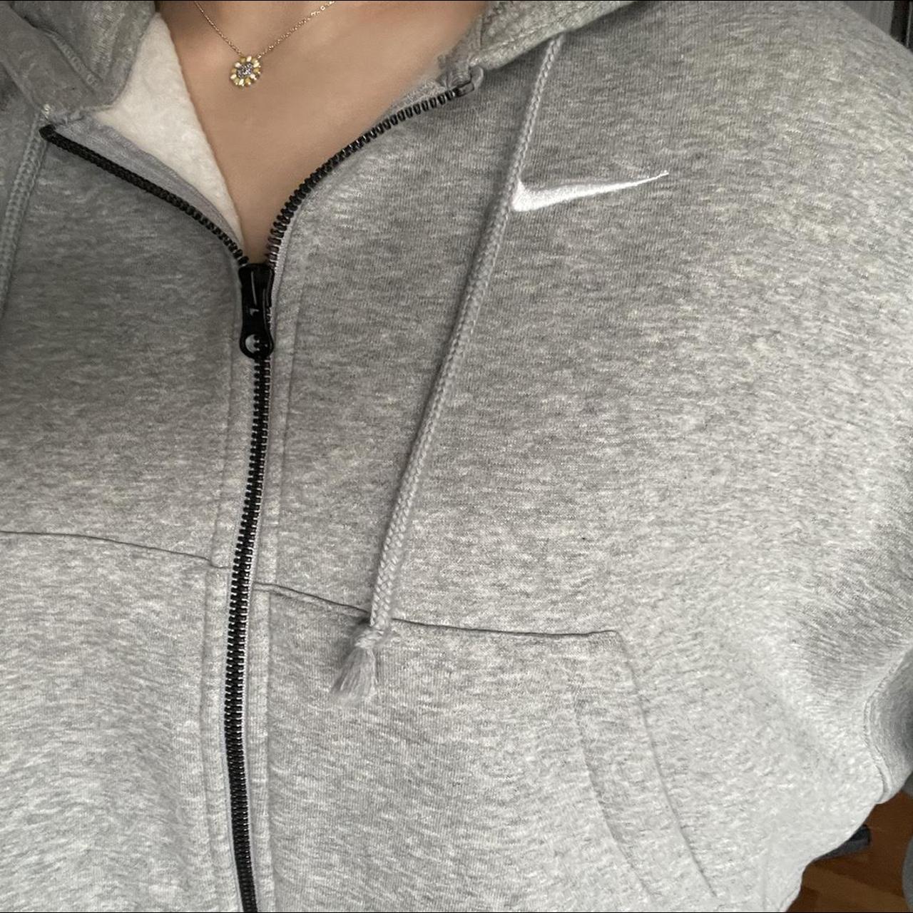 Nike Grey Cropped Zip Up Hoodie. Worn only 3 times