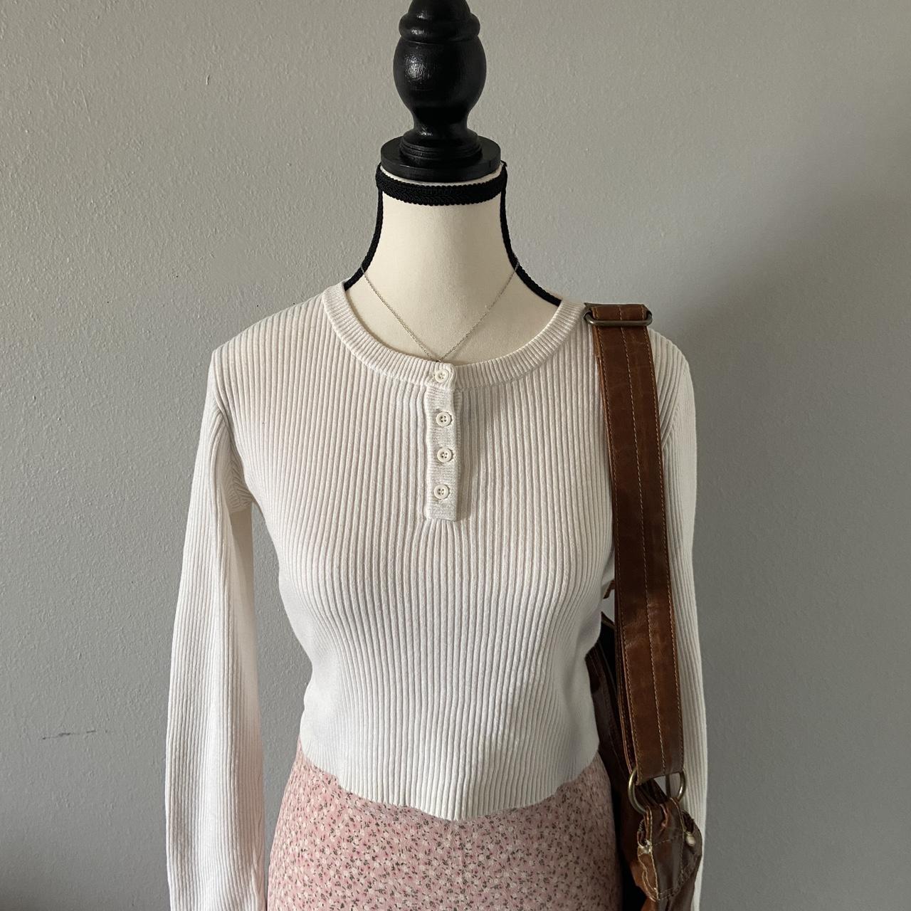 Delilah Knit Top cropped ribbed sweater from Depop
