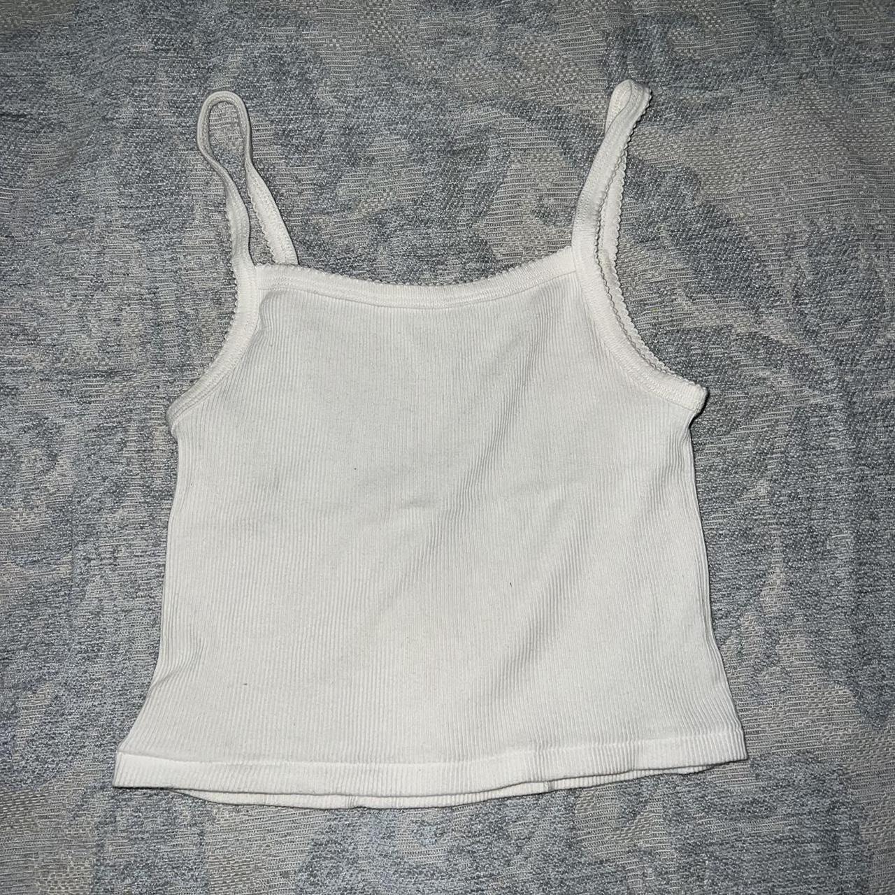 Brandy Melville White Tank Only Worn Once! Perfect - Depop