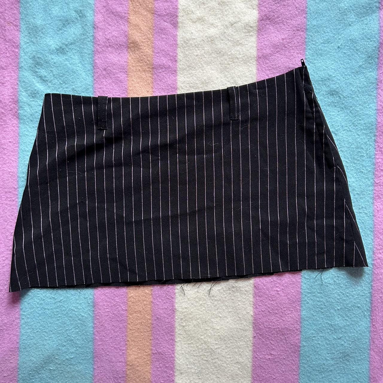 Micro Mini Pink Pinstripe Skirt Size Xx Depop