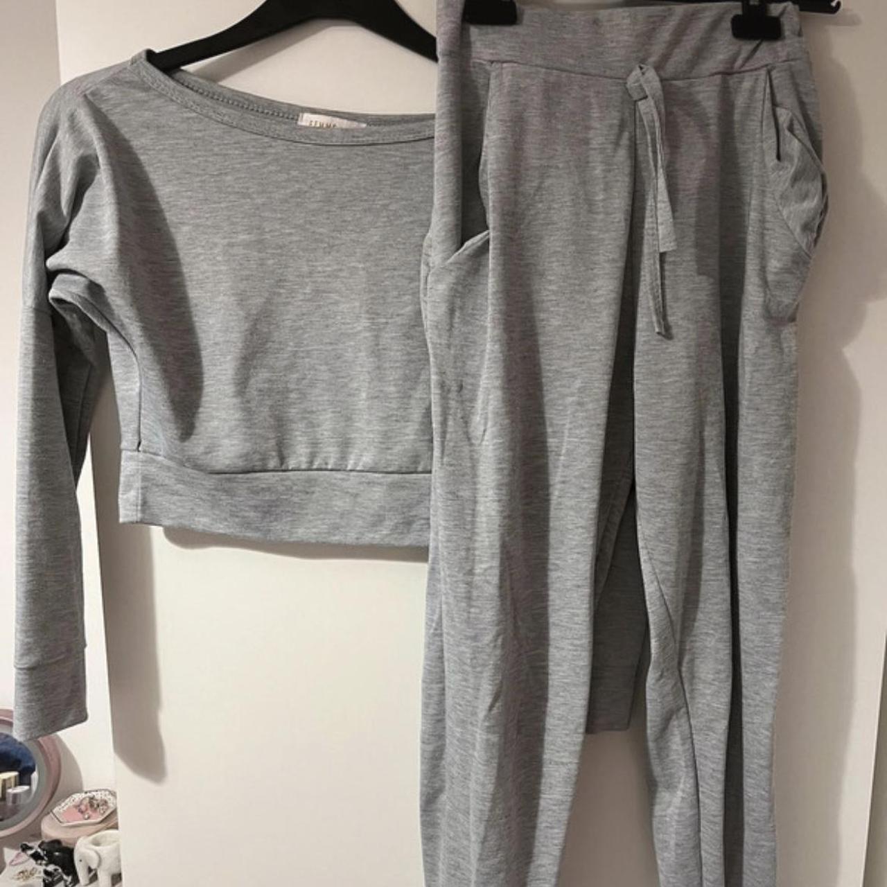 Femme Luxe Women's Grey Joggerstracksuits Depop