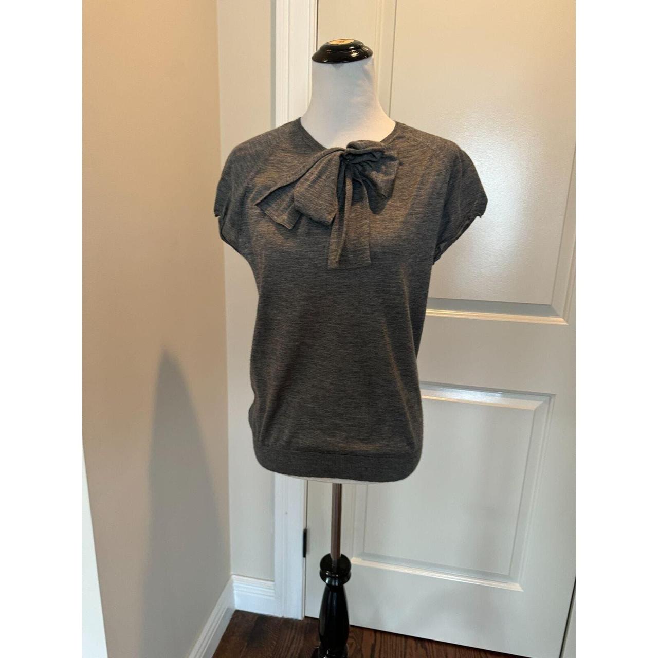 Christian Dior Gray Cashmere Silk Blend Cap Sleeve