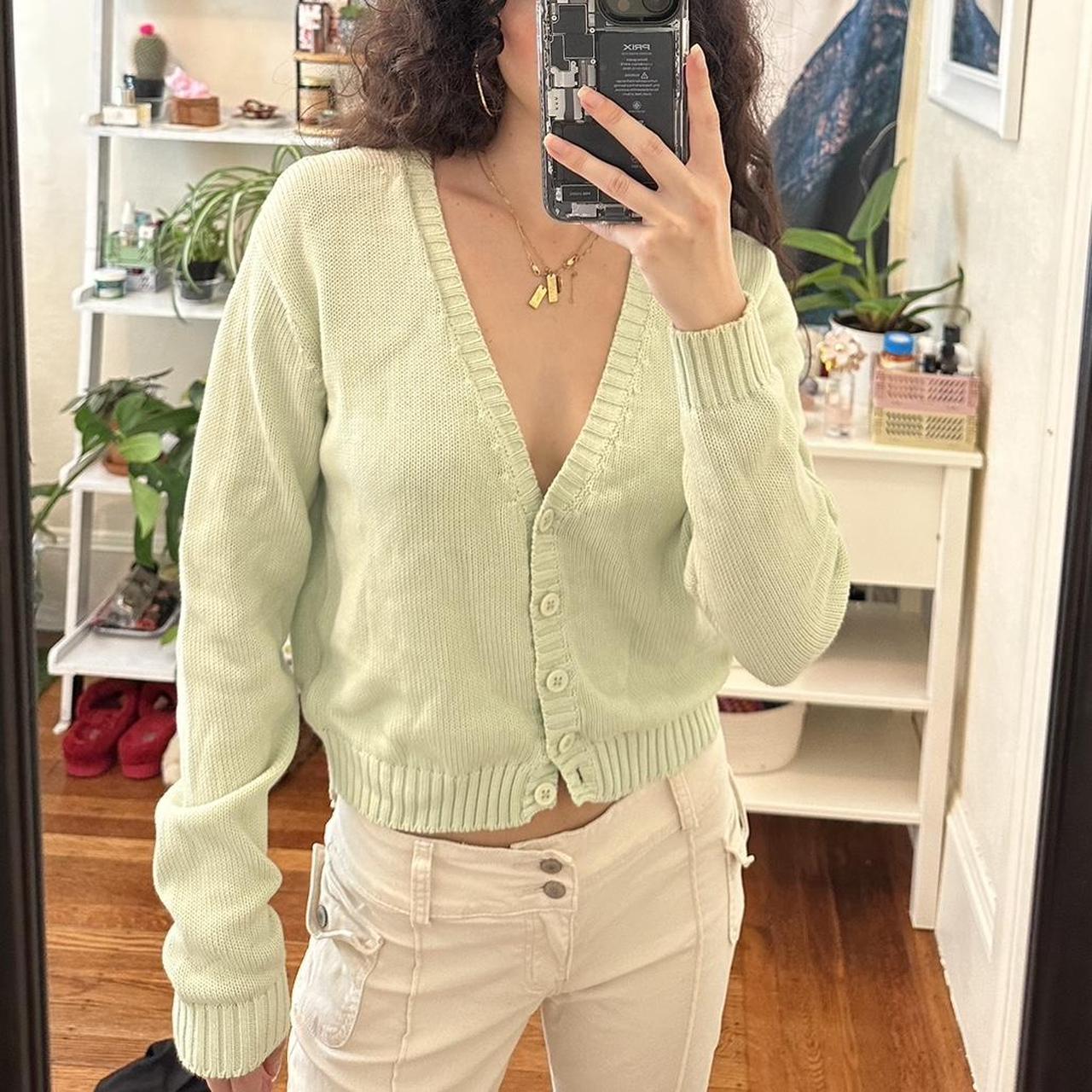 brandy Melville light green cardigan ♡ - Depop