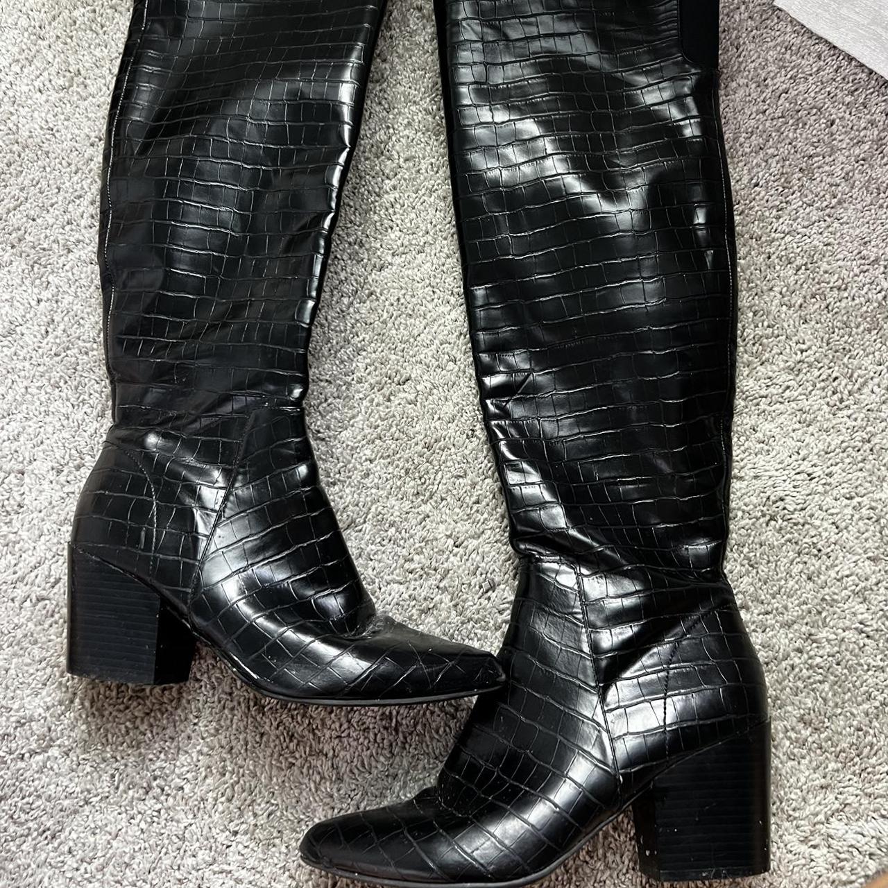 faux leather walking boots