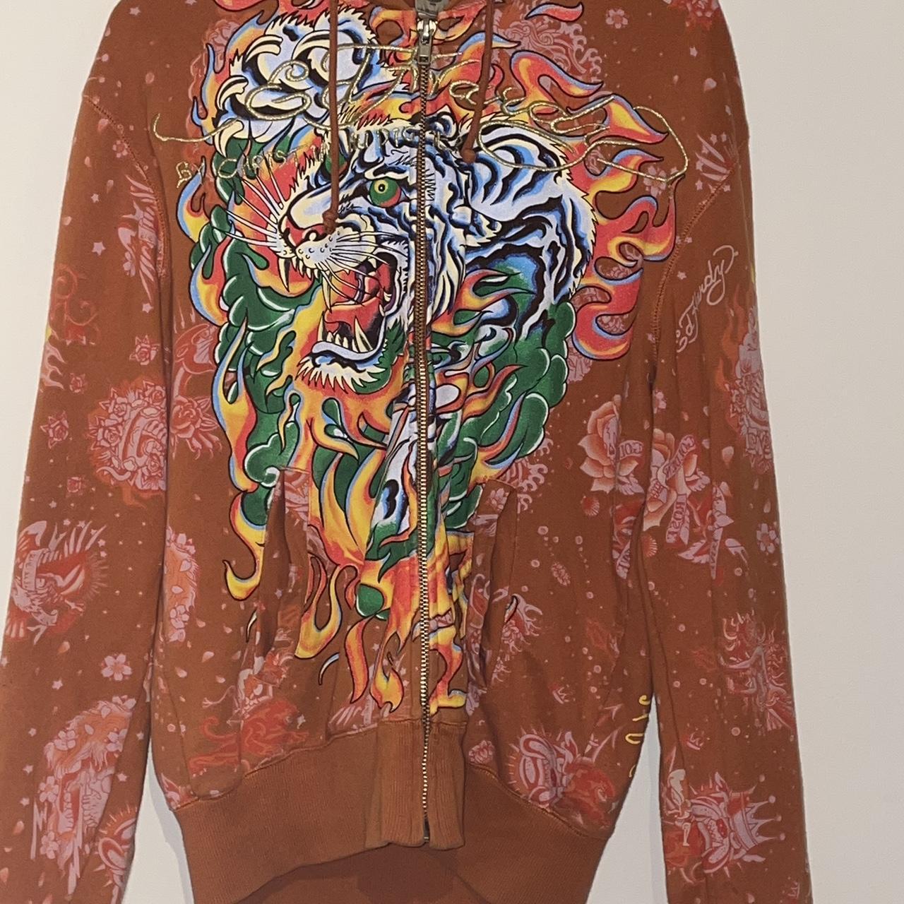 ED HARDY HOODIE SIZE LARGE Depop