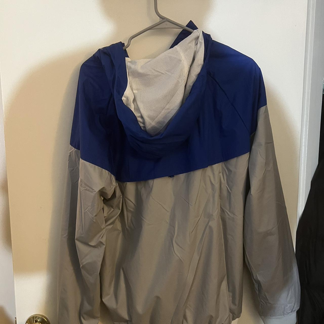 nike windbreaker white blue