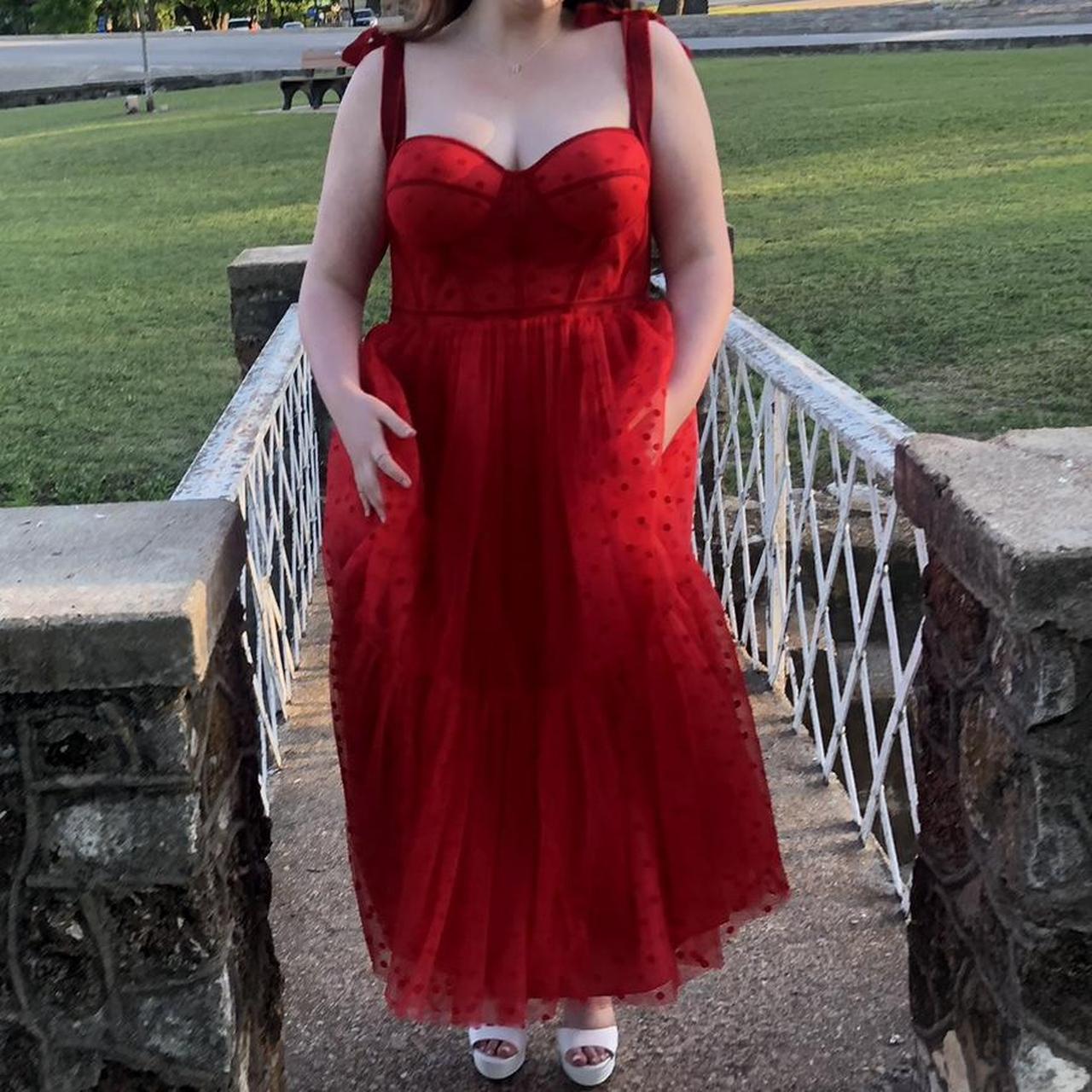 Scarlet Dotted Dress
