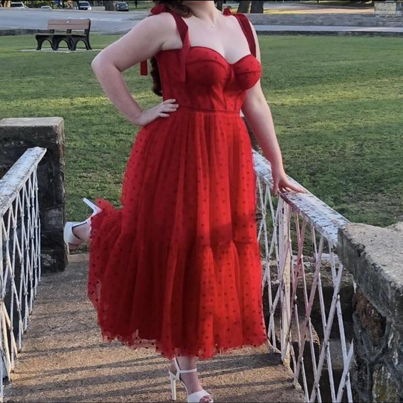 Scarlet Dotted Dress