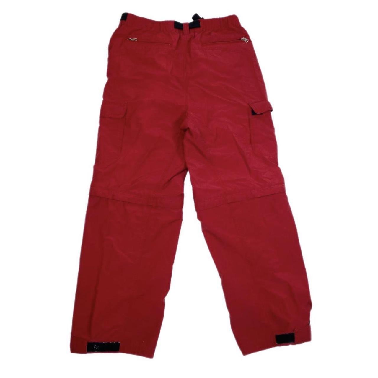 Red baggy Y2K Parachute/Tech pants SIZE: M Vintage... - Depop