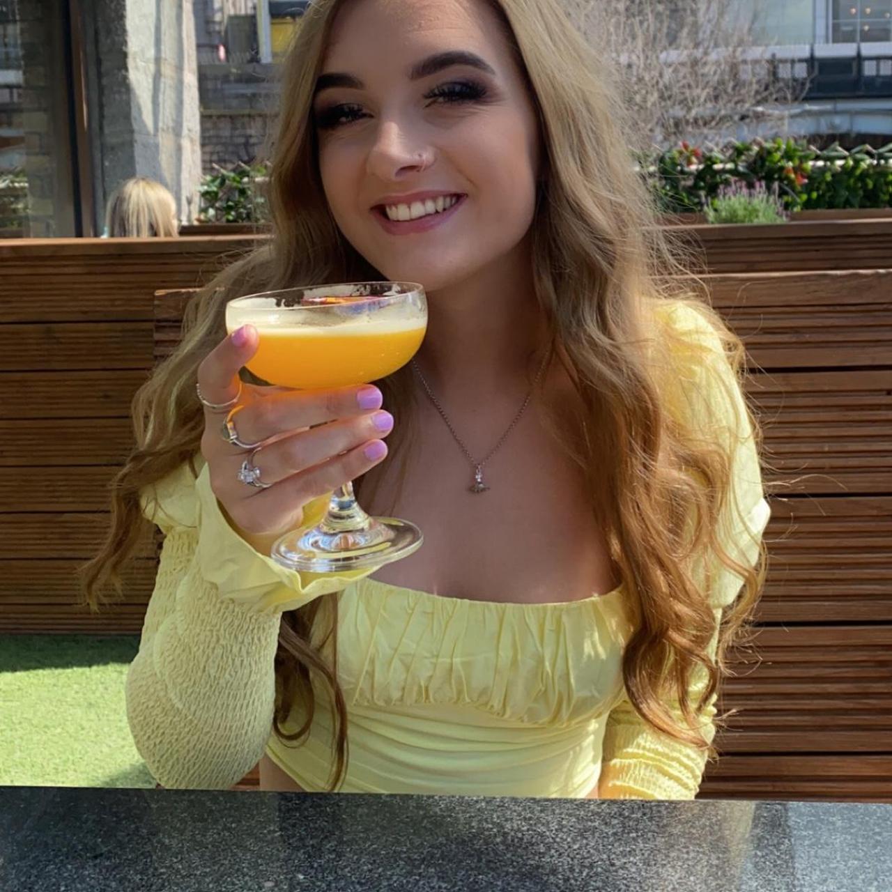 yellow long sleeve oh polly top size 8 worn once Depop