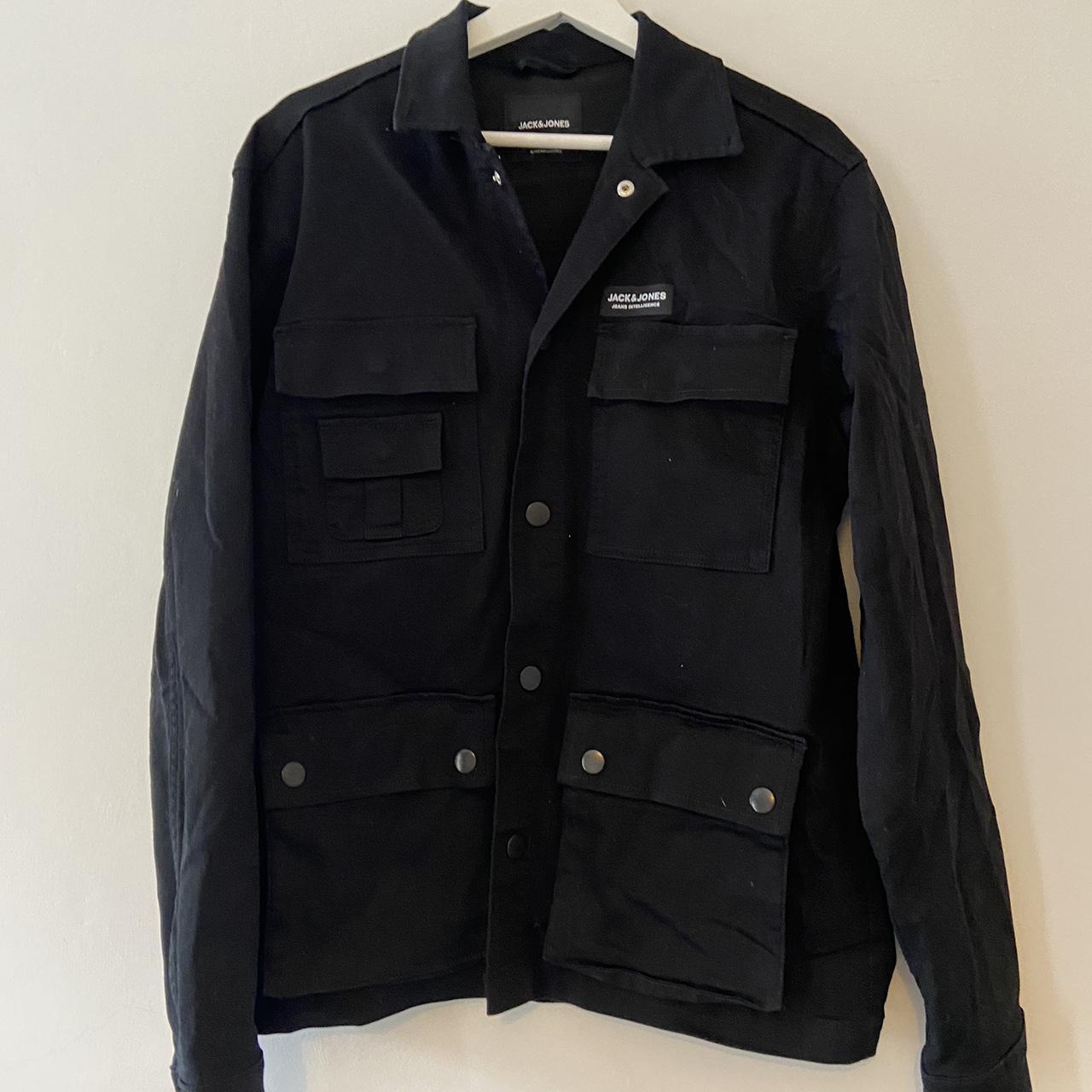 Jack & Jones Black Denim Jacket. Hardly worn. Great... - Depop