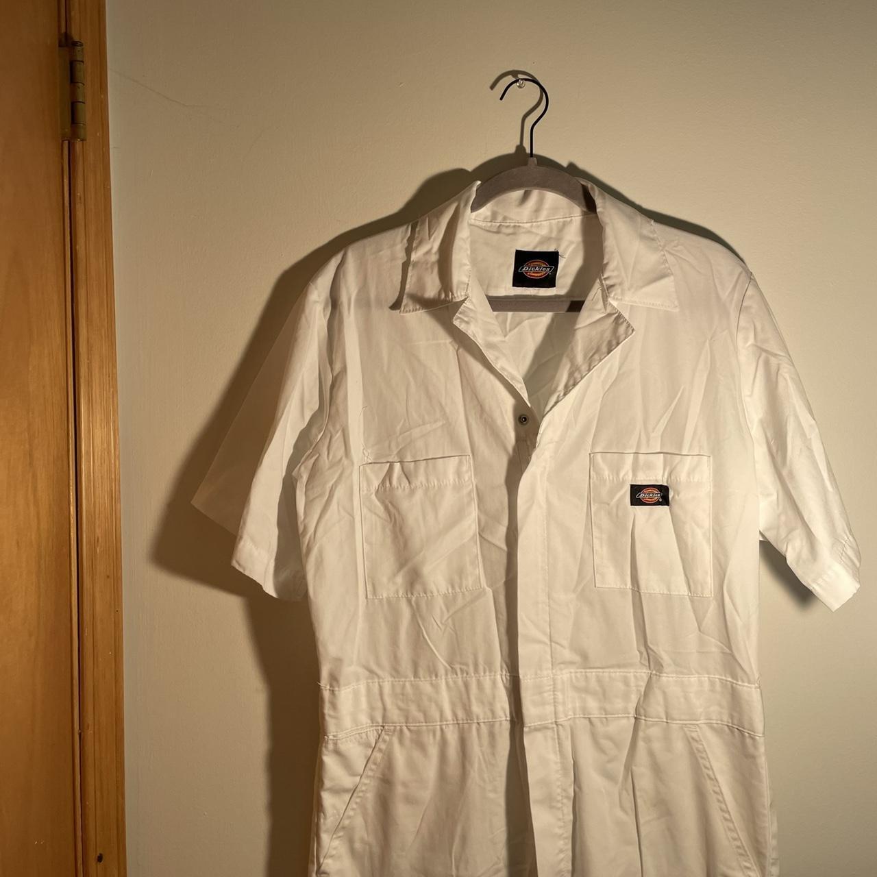 White dickies jumpsuit! dickies jumpsuit... Depop