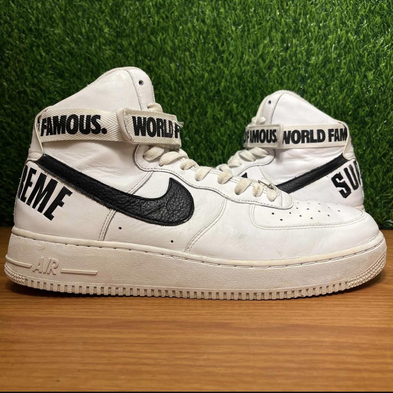 Nike Air Force 1 High Hi Supreme SP White Black... - Depop