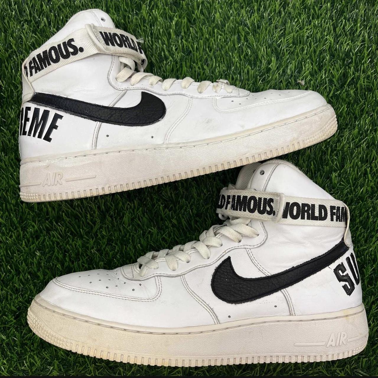 Nike Air Force 1 High Hi Supreme SP White Black... - Depop