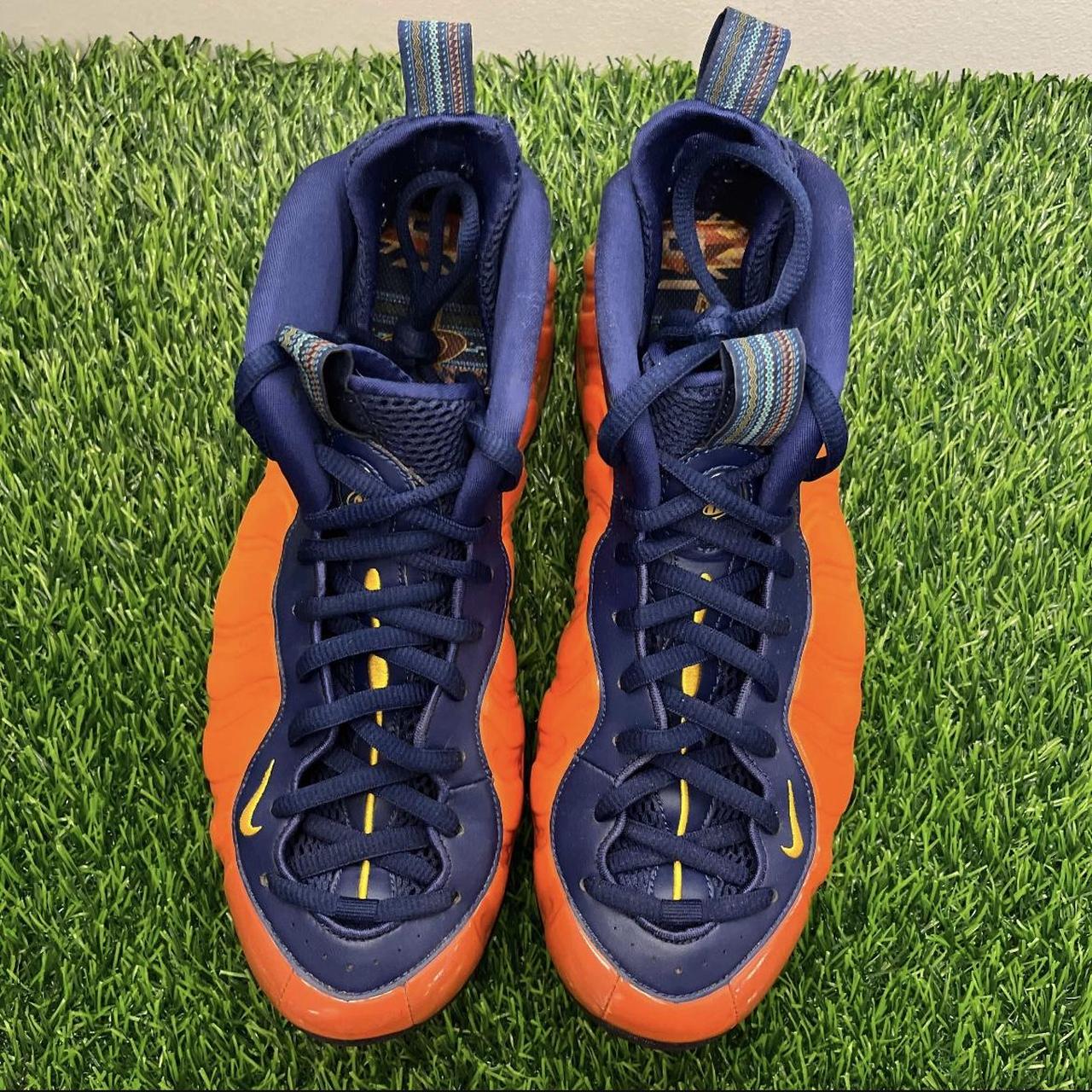 Orange and blue foamposite best sale