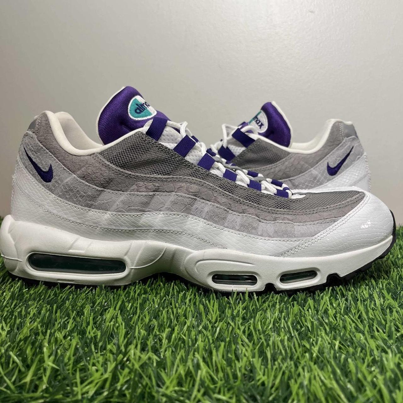 Nike Air Max 95 LV8 Grape Snakeskin White Grey Size. Depop