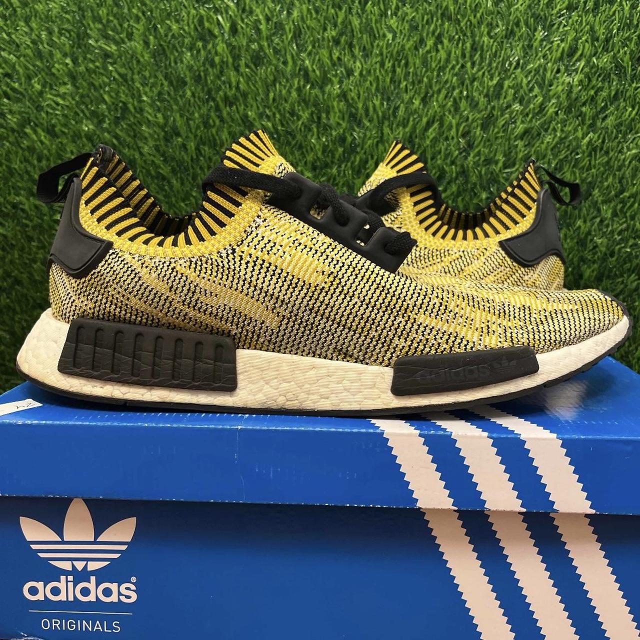 Adidas NMD PK R1 Yellow Gold Camo Black Size 14. Depop