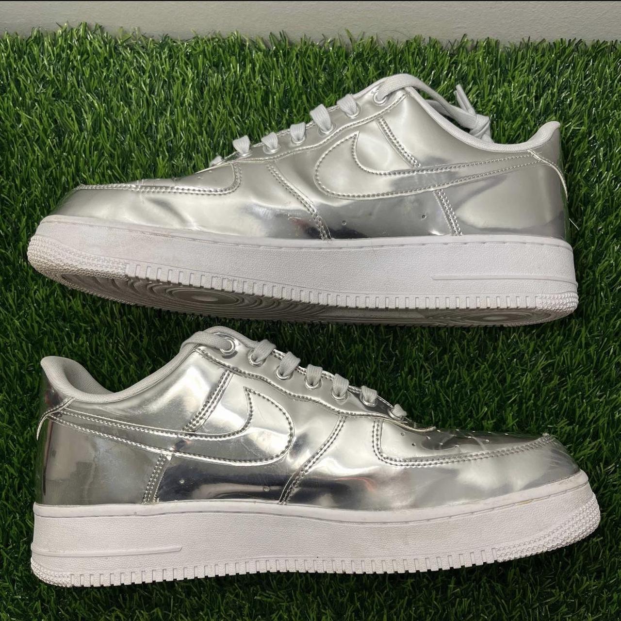 air force 1 07 trainers chrome metallic silver