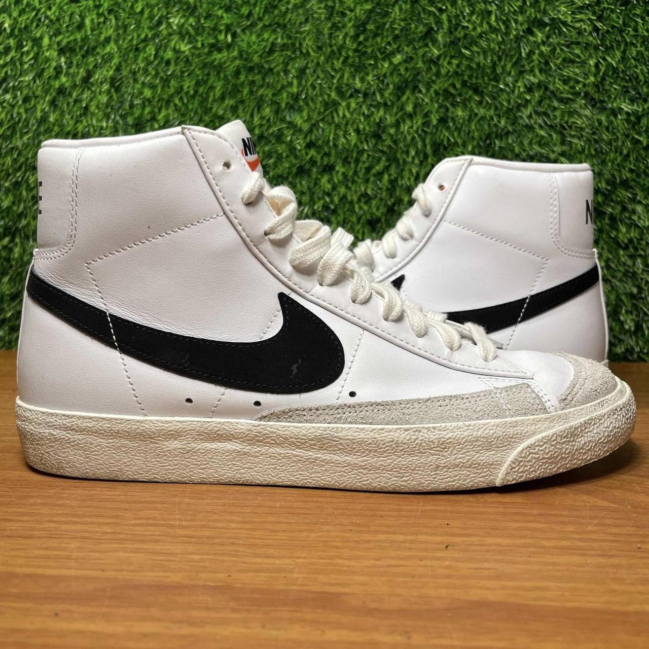 nike blazer trainers in white and black