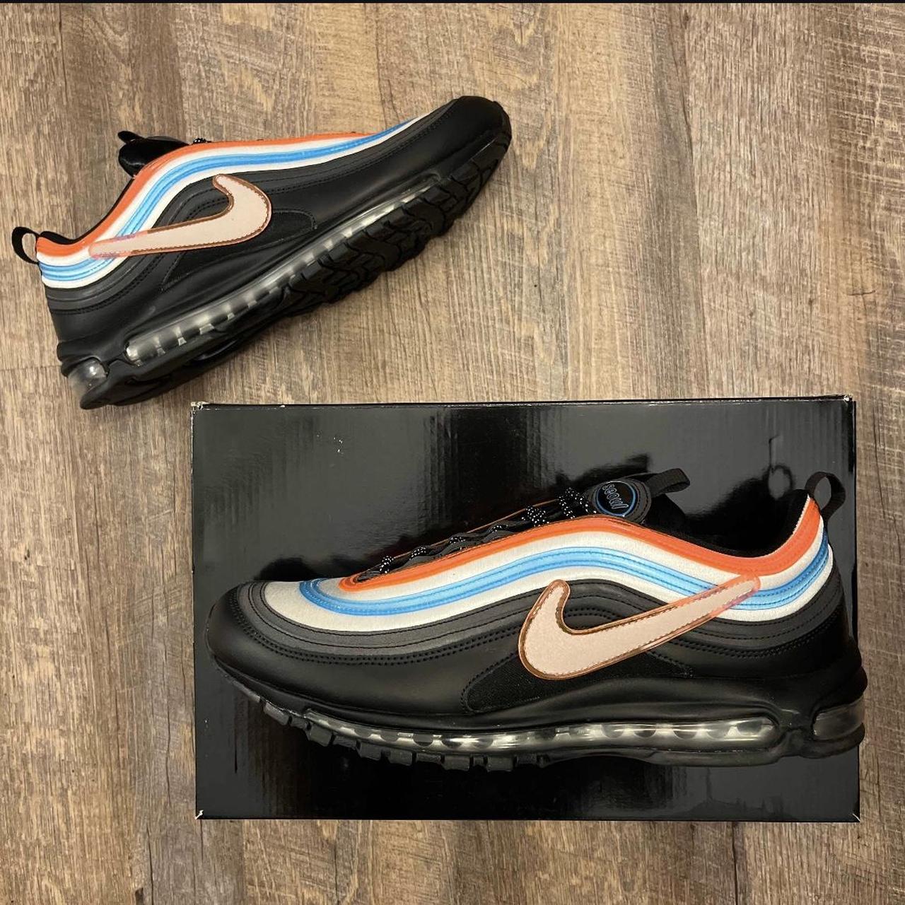 Nike Air Max 97 On Air Neon Seoul Black Silver Size. Depop