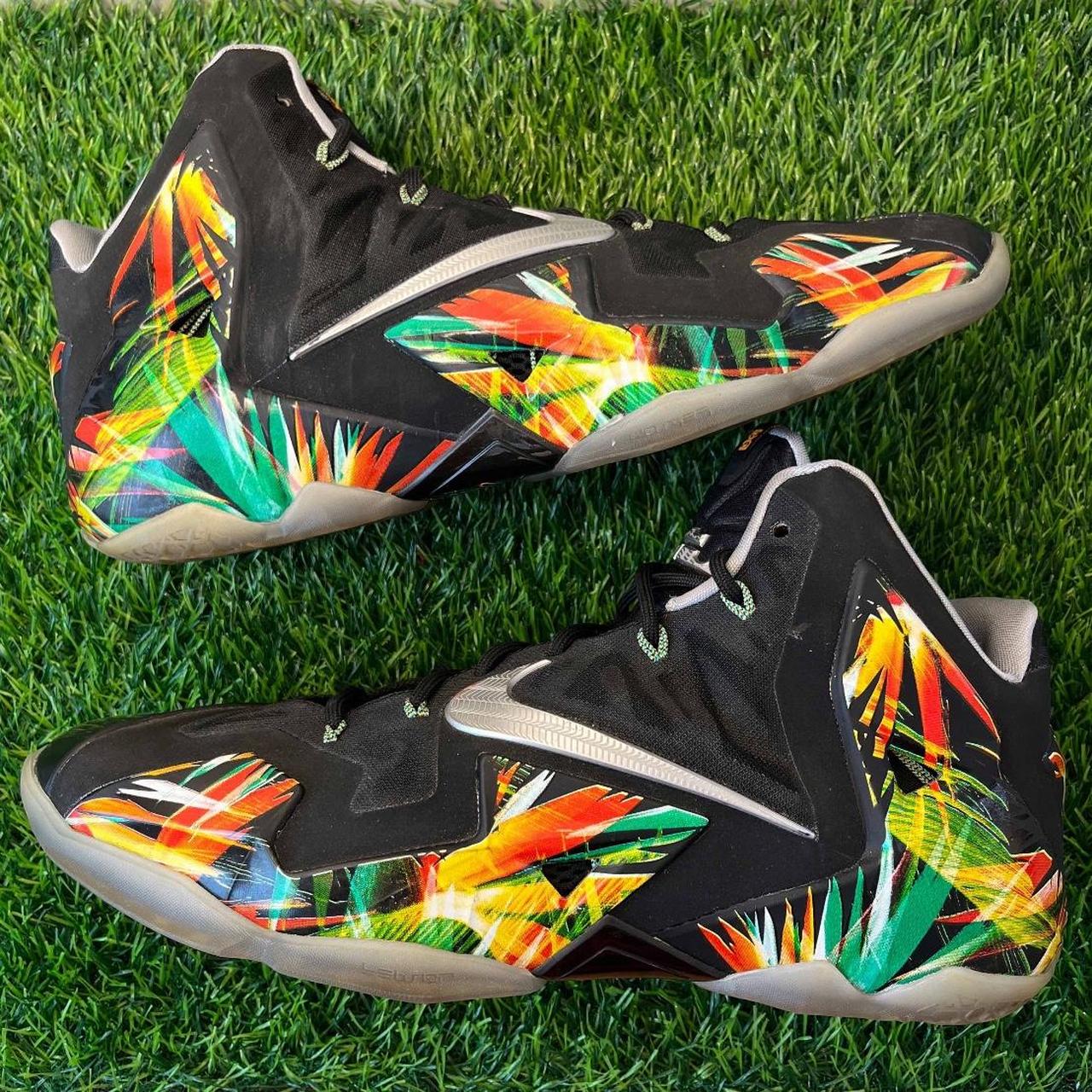 Nike LeBron 11 XI Everglades 2014 Black Multicolor. Depop