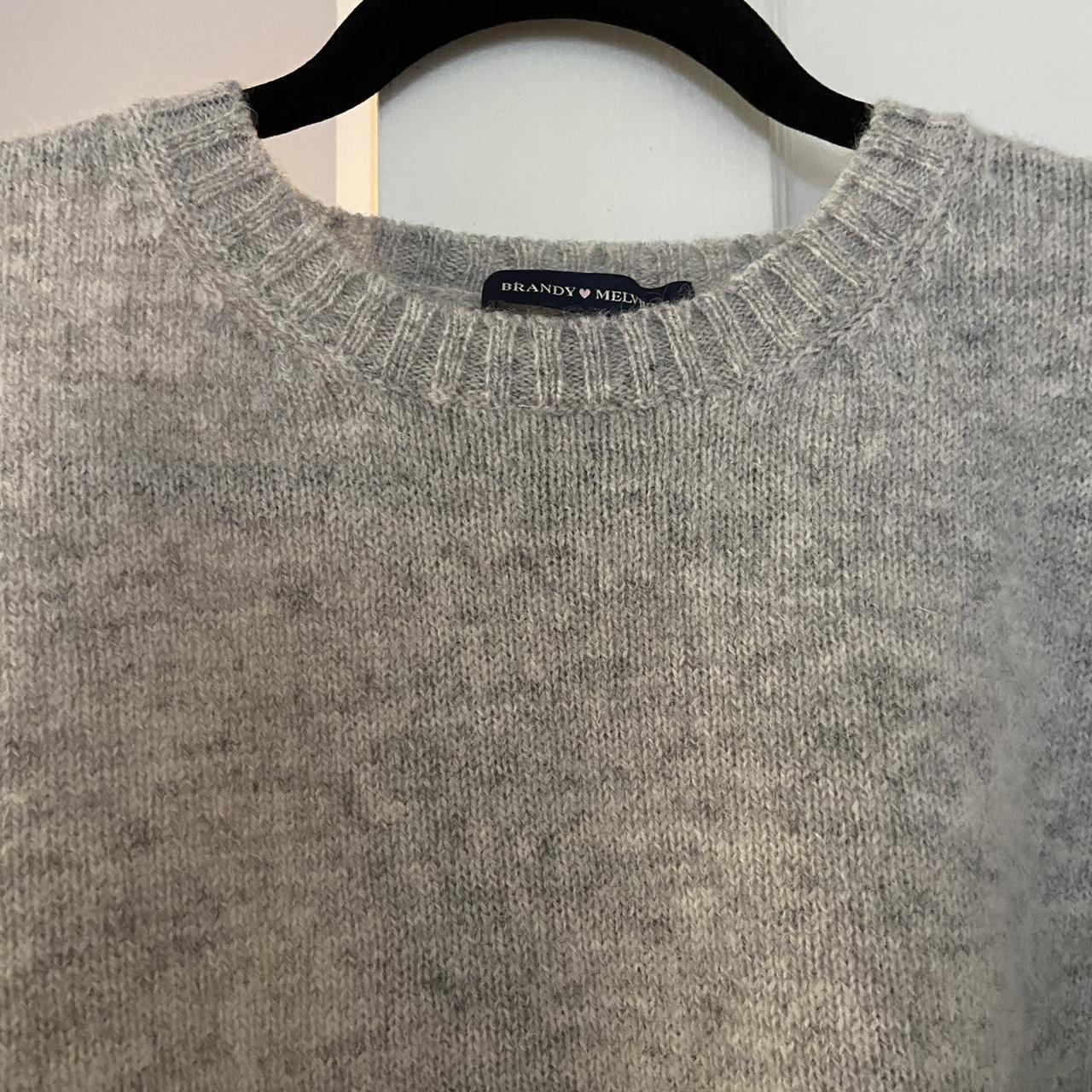 Heather grey brandy Melville crewneck sweater Very... - Depop