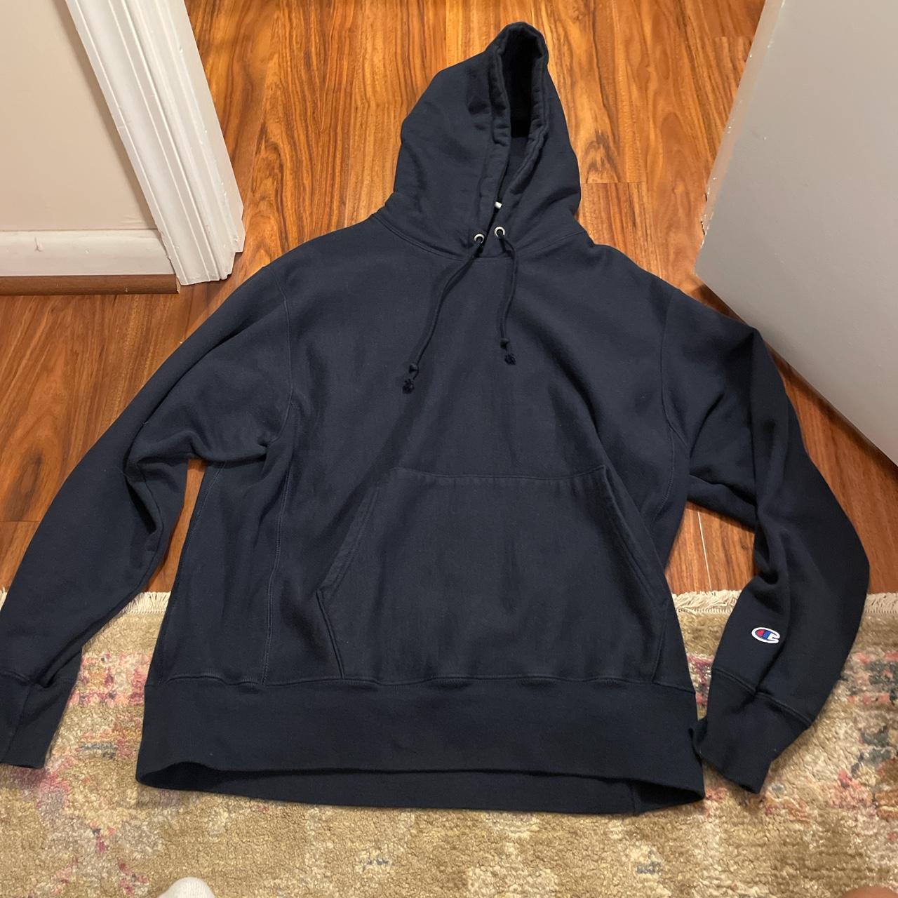 Champion Men's Navy Hoodie | Depop