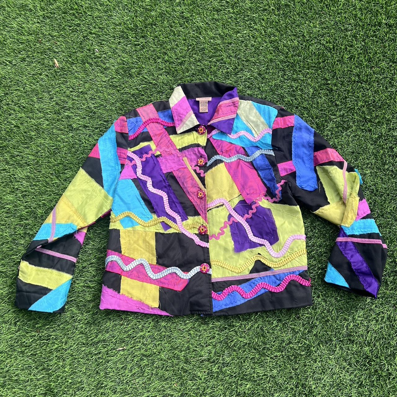 Women's Jacket - Multi - L – Multicolour patchwor… - image 1