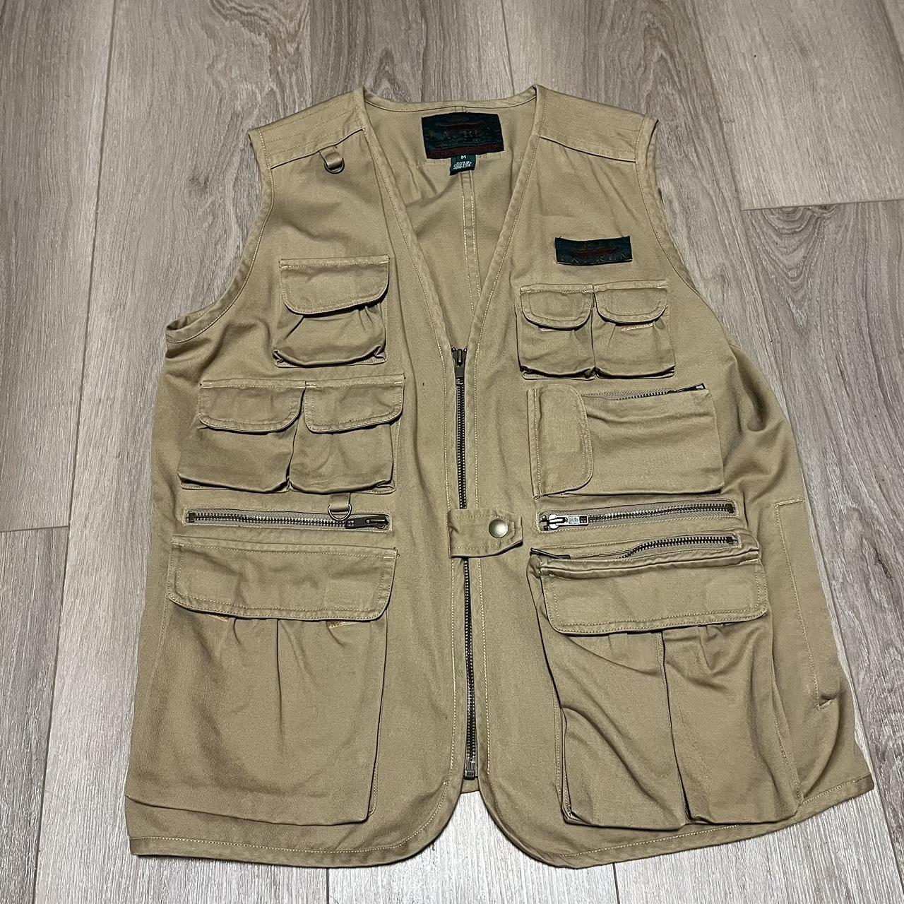 Tan Fishing Vest Vintage Garment / Men's L / Dope - Depop