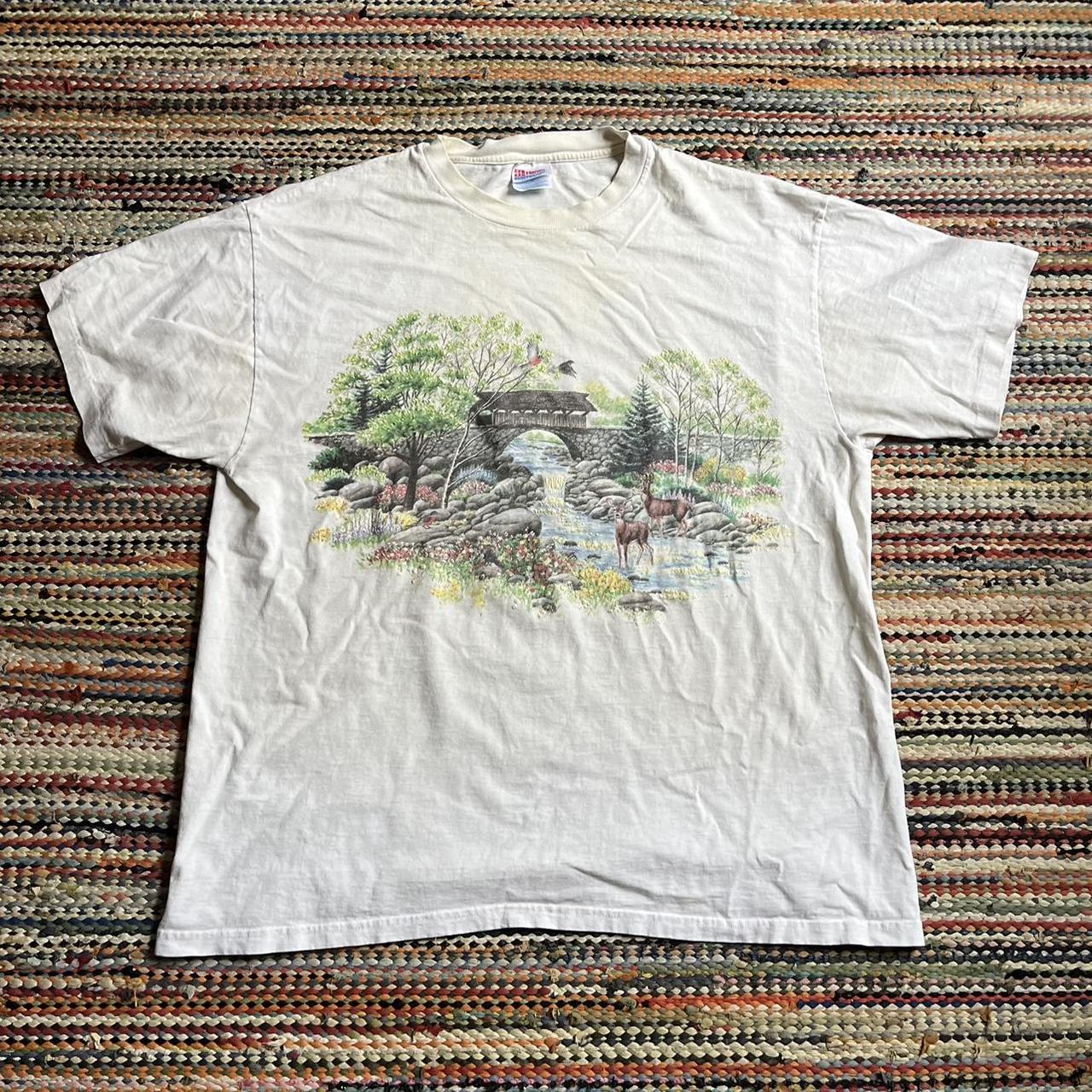 Nature Single Stitch Shirt Size XL Pit to pit... - Depop