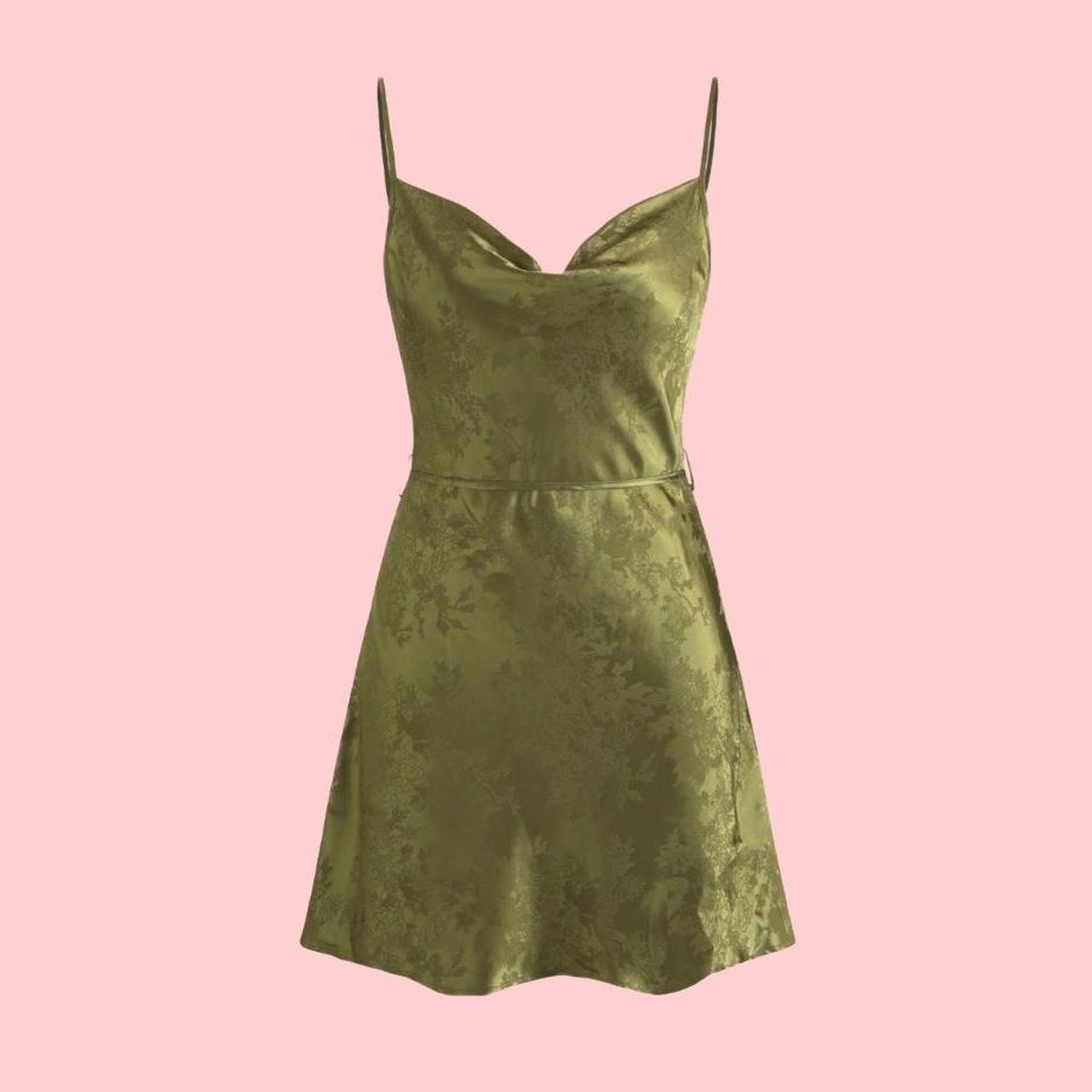 Green Floral Mini Dress NWT adjustable straps... Depop