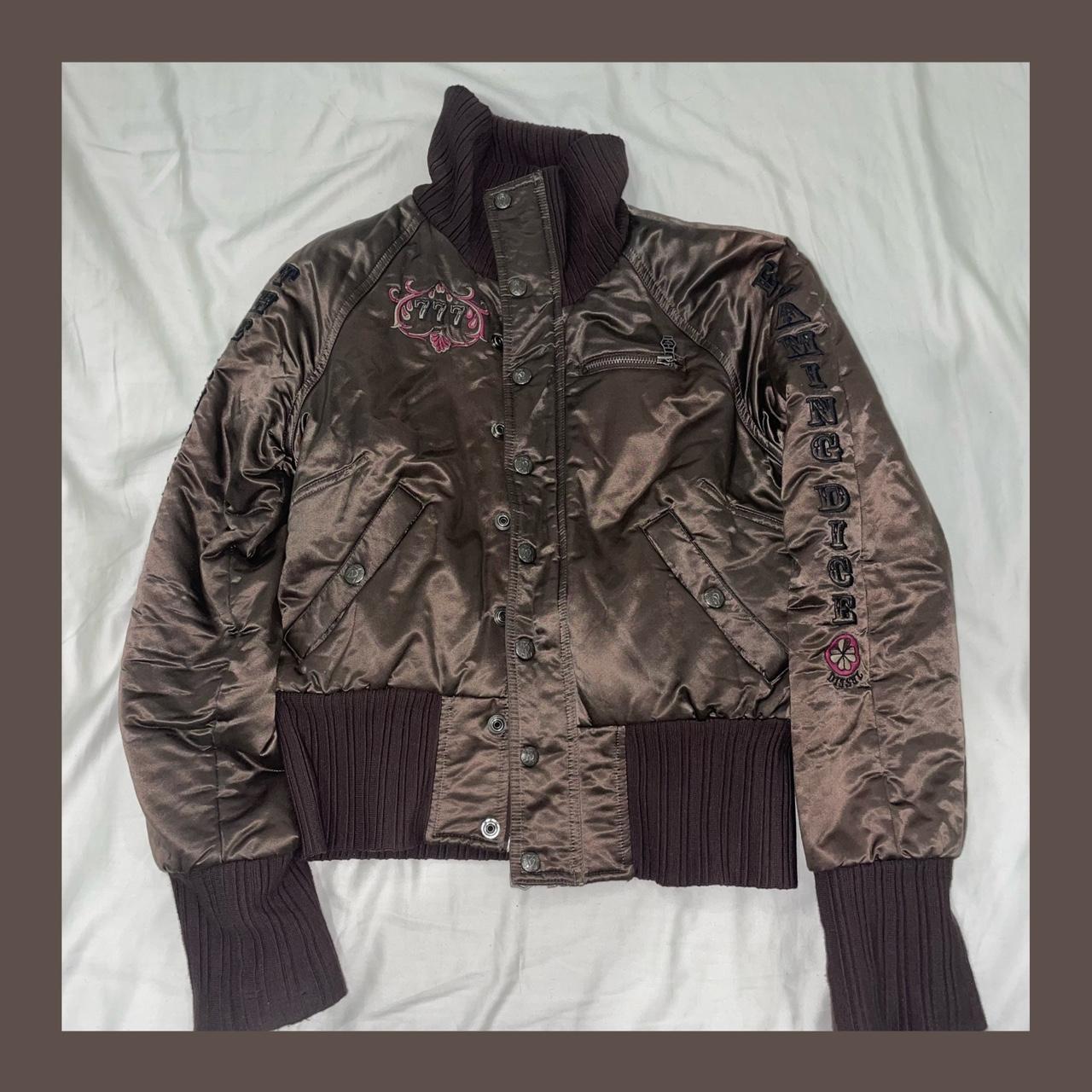 very rare diesel blouson jacket with pink embroidery... - Depop