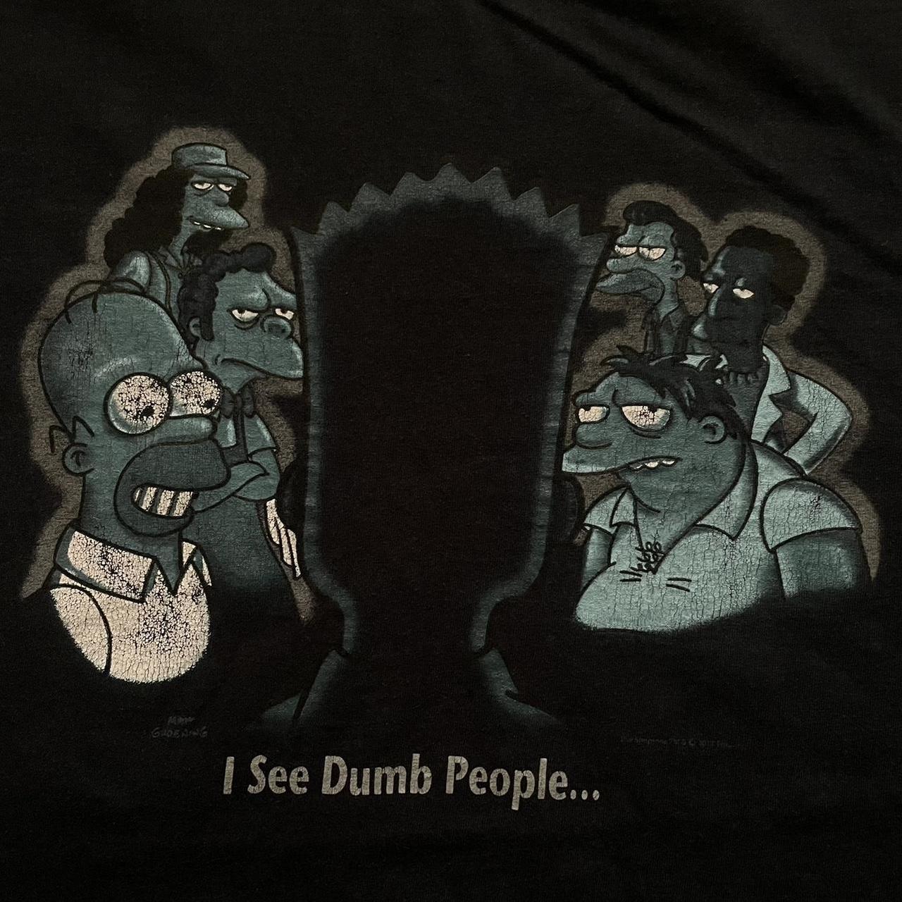 The simpsons 2001 vintage “i see dumb people” graphic t-shirt parody sixth popular sense