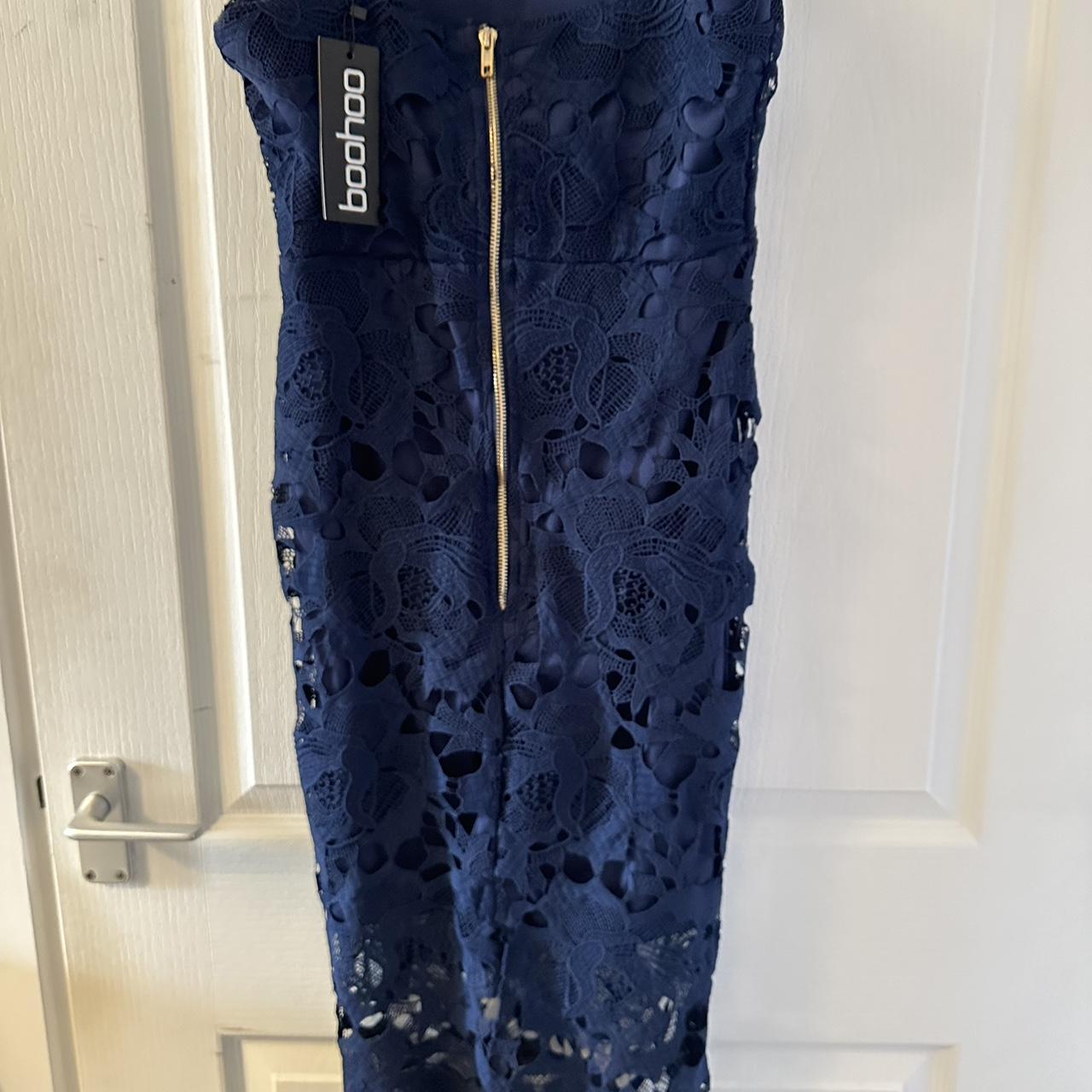 boohoo navy maternity dress
