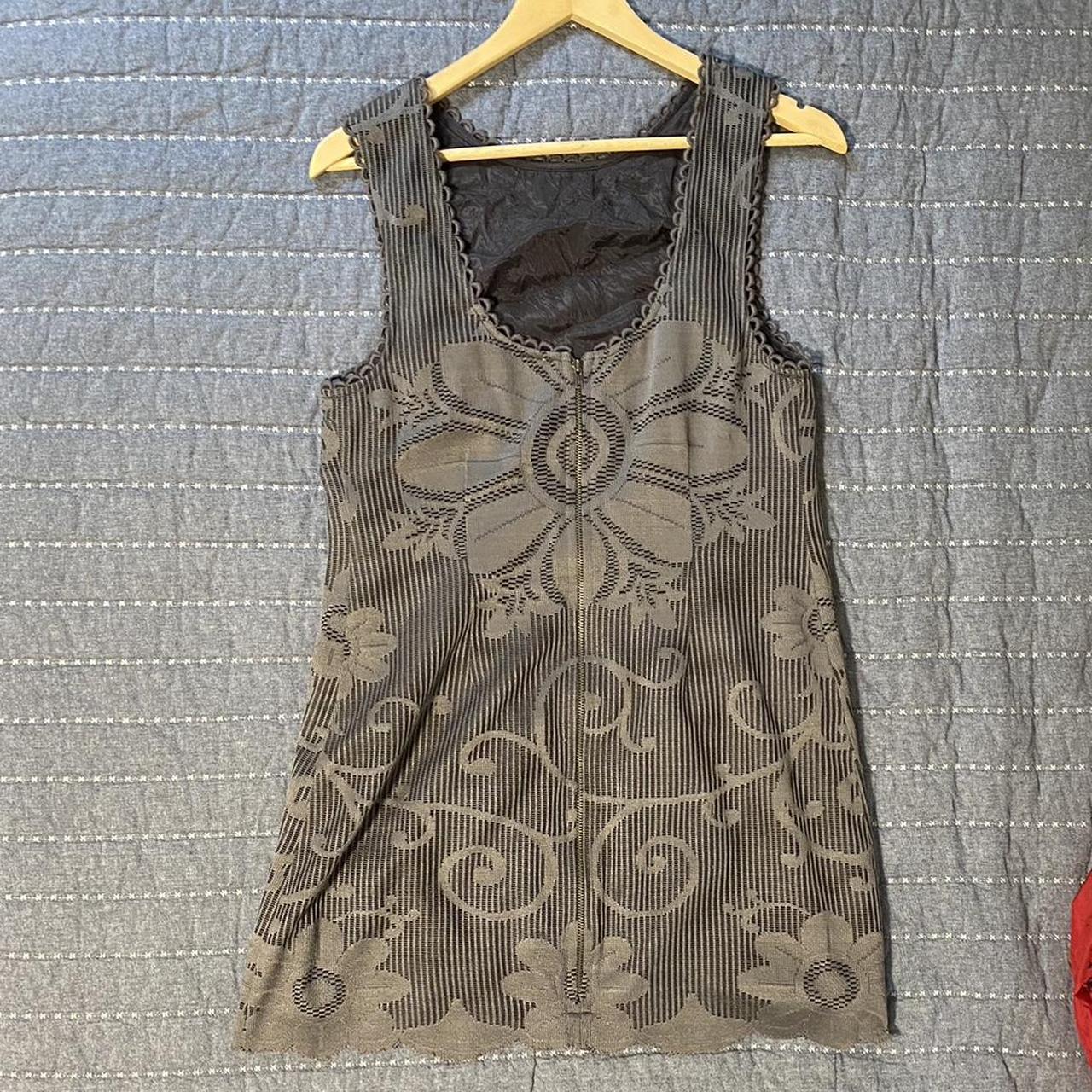 Vintage Grey Floral Dress Fits like a size... - Depop