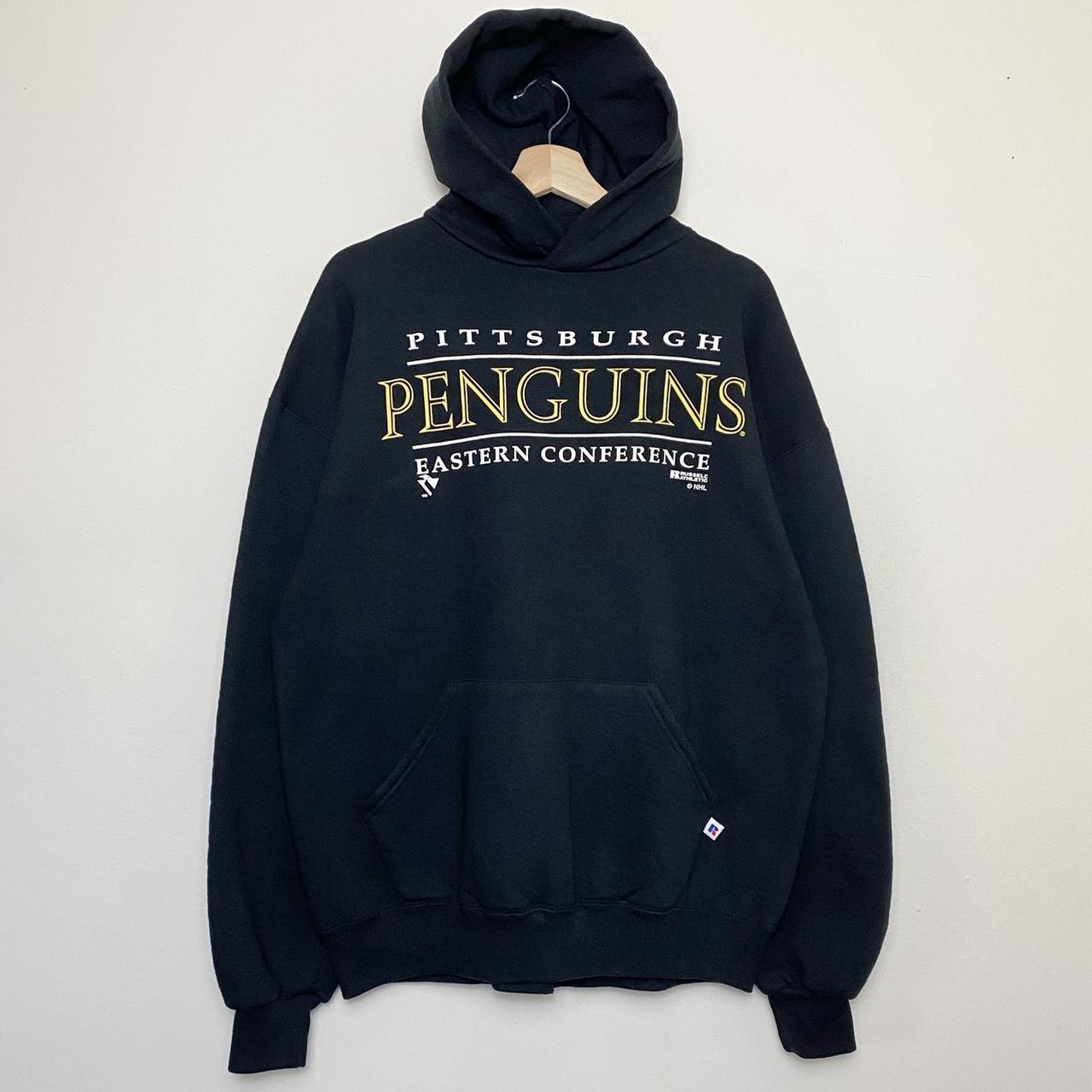 Vintage Pittsburgh Penguins Hoodie Fleece 1990s - Depop
