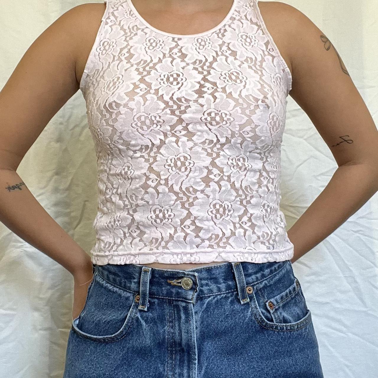 Pink Lace Tanktop My Favorite Tank Top Pink Lace Depop 4068