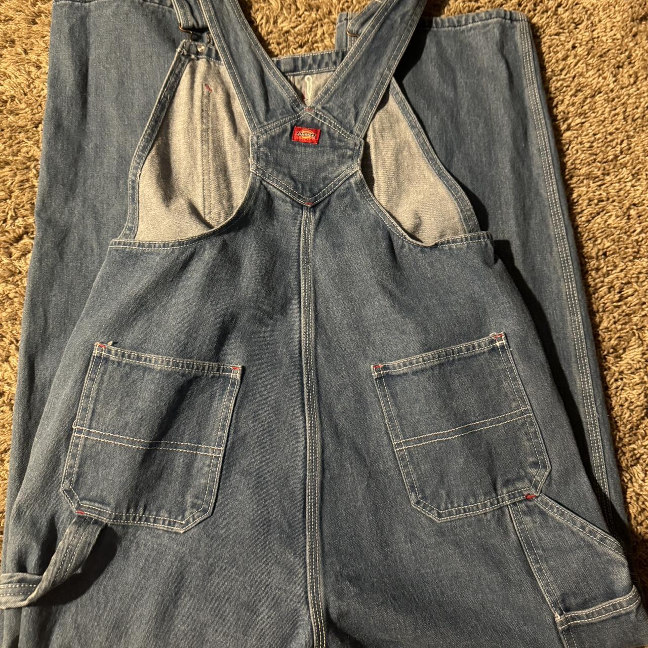 Dickies Boys Denim Bib Overalls No Flaws Worn Depop 4390