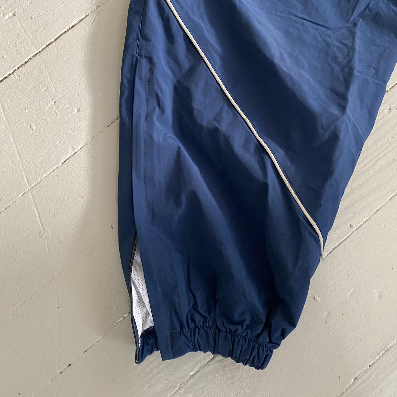 Vintage nylon parachute pants. Navy blue swishy... - Depop